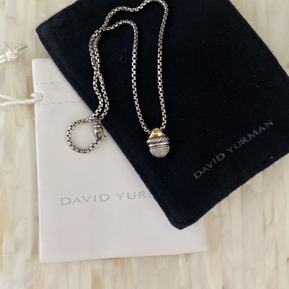 David Yurman acorn pendant encrusted with diamonds accented with 18k gold. - Picture 7 of 7